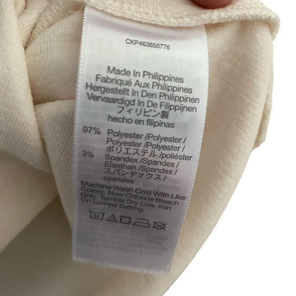 Madewell Women's 4X Plus‎ Size Crepe Square Neck Puff Sleeve Top Cream Read